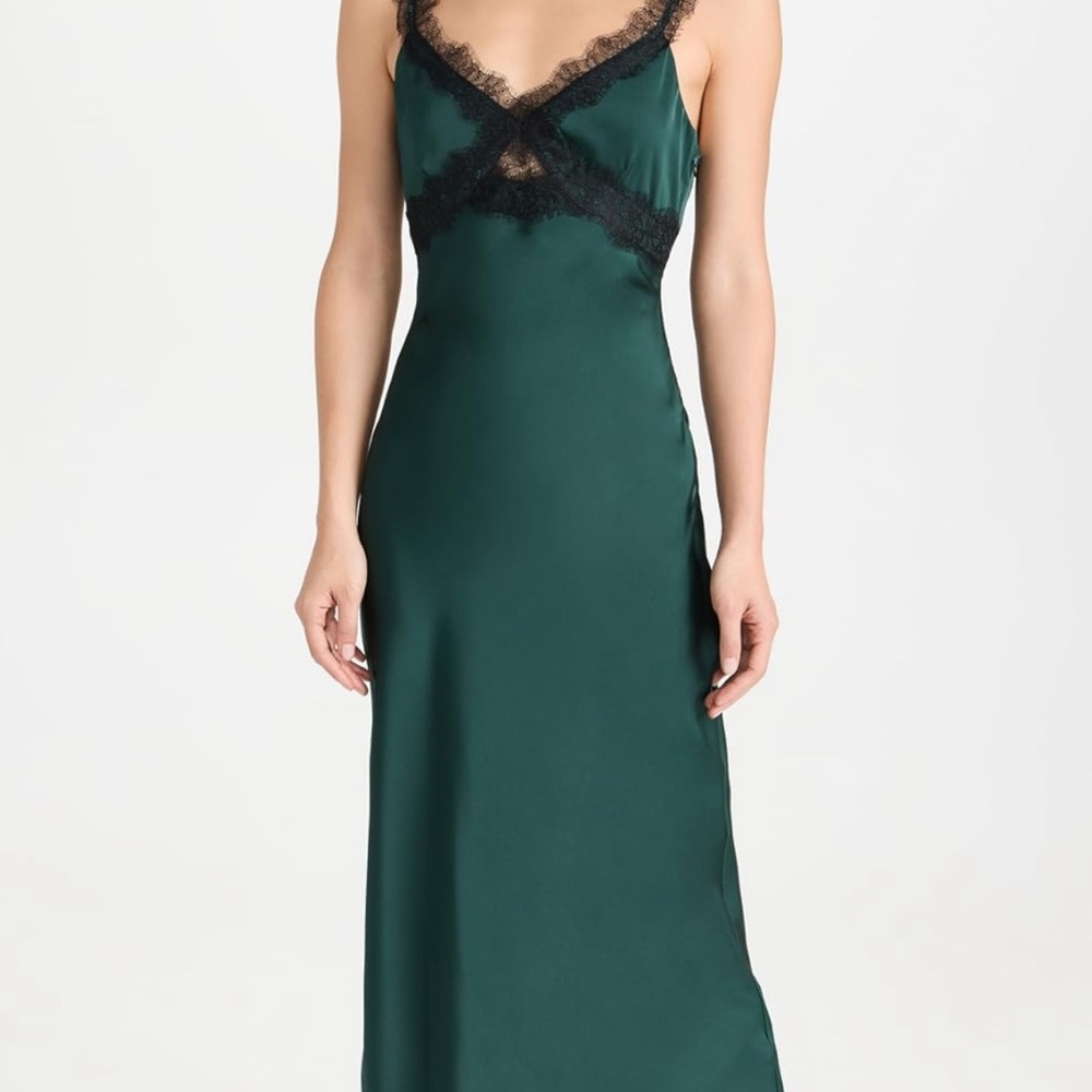 MINKPINK Green and Black Lace Dress